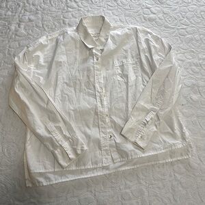 Nili Lotan White Cropped Button Down
